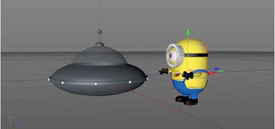 如何利用C4D制作小黃人飛碟模型-33